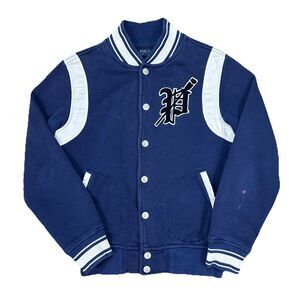 Polo Ralph Lauren 1st Eight P.R.L.C. Letterman Varsity Jacket Distressed Small